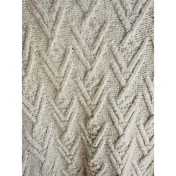 Olive + Oak Cable Knit Oatmeal Cardigan Sweater, Size M - Picture 3 of 8